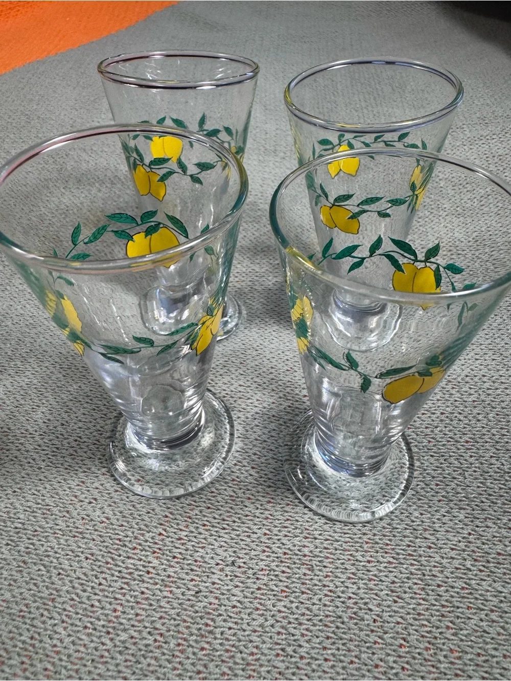 Vintage Tessora Italian Footed Lemon Shot Glasses - Set of 4